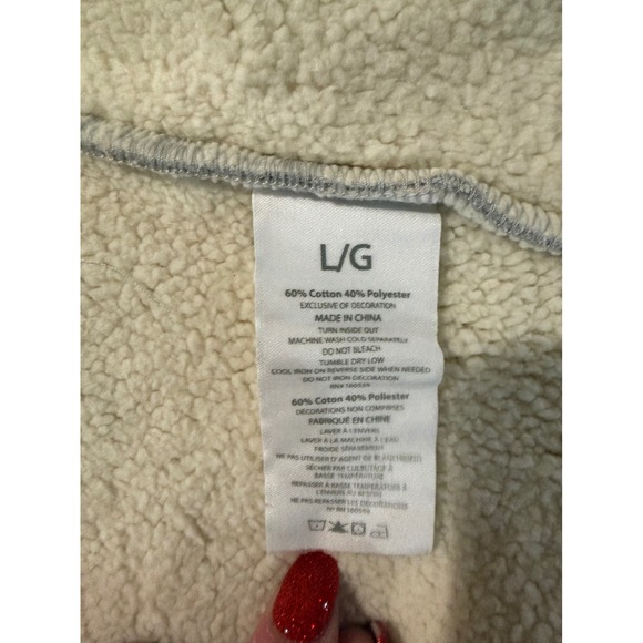 WEAR by Erin Andrews Womens Gray GB Packers Sherpa Open Front Cardigan Jacket L - Picture 9 of 12